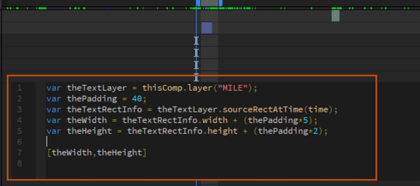 A screenshot of code in After Effects to create expressions.