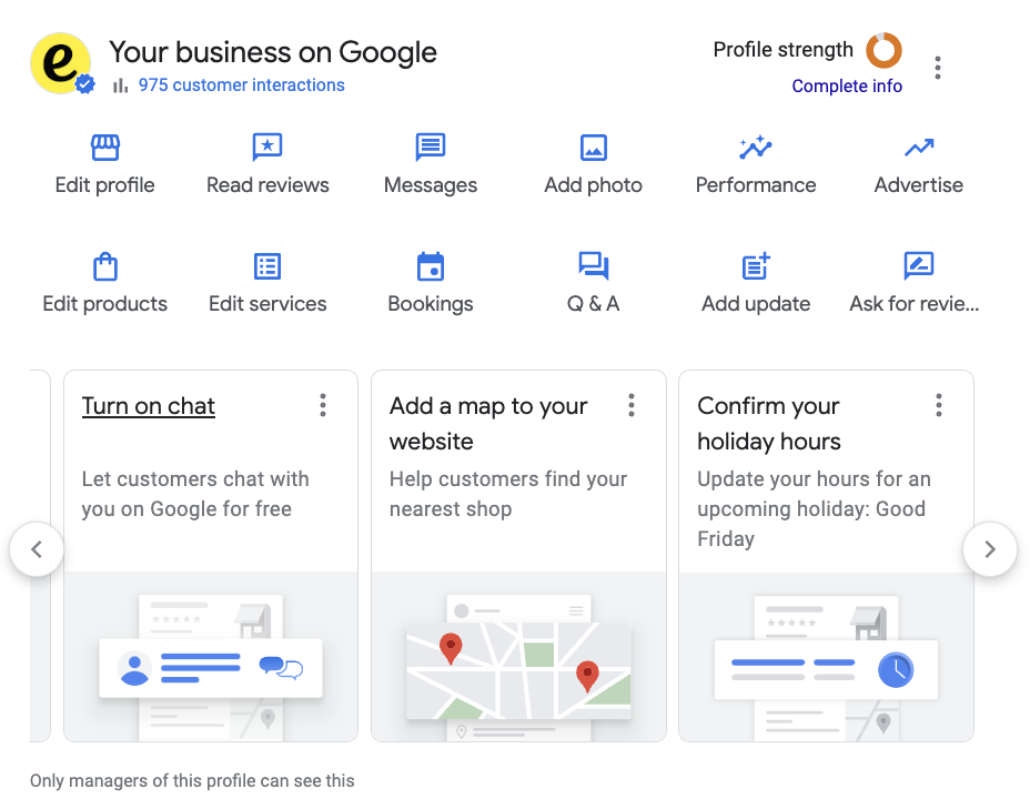 Google Business Profile Edit Dashboard