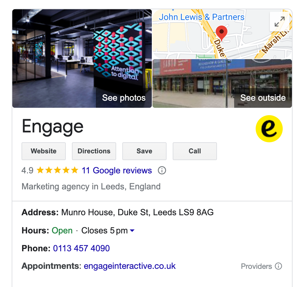 Google Business Profile listing